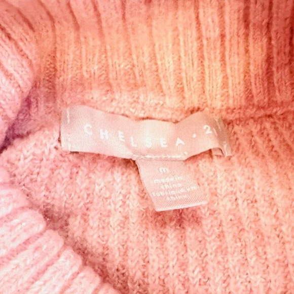 CHELSEA 28 Women Long Sleeve Pull-Over Turtle Neck Pink Sweater Size Medium - Picture 11 of 13